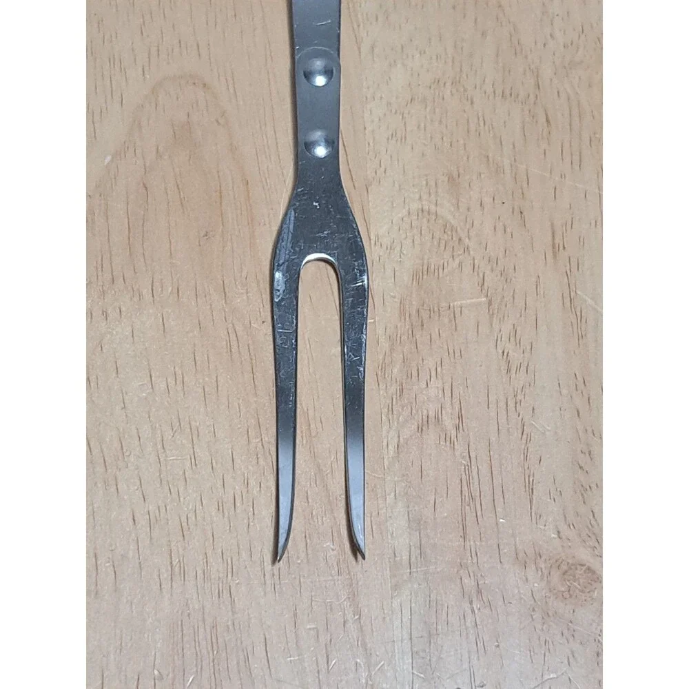 Imperial Stainless Veri Sharp USA Meat Craving Serving Wood Handled Fork 12